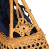 Totes Women Bamboo Bags Boemian Female Summer Beac andbag Lady Vintage Raan Knied Bag ollow andmade Woven Basket ToteH24219