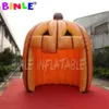 wholesale 5mH (16.5ft) artificial inflatable pumpkin tent for halloween decoration outdoor event orange stage tunnel with blower