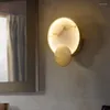 Vägglampor nordiska runda marmor led lampa modern enkel mässing/järn kreativt vardagsrum sovrum korridor gång