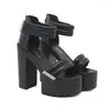 Sandals 16cm High Heeled Women's Summer Platform Thick Bottom Dance Shoes Open Toe White Black