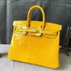 Designers Handbags Bk Bags Nile Crocodile Skin Women's High Gloss Face Home 25 Carry on All Manual 30 Tide Large Capacity