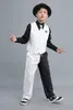 Abbigliamento da palcoscenico per bambini e adulti Set di uniformi da ballo hippop di strada esplosivo Set per bambini Popping Performance Gilet e pantaloni Completo per ragazzi Costume da ballo con chiusura sul palco