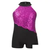 Stage Wear Enfants Filles Ballet Danse Justaucorps Glittery Paillettes Sans Manches Rythmique Gymnastique Figure Patinage Combinaisons Performance Drop D Ote5X