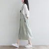 Casual Dresses Women Loose Denim Dress Bleached Ripped Holes Strap Jean Vintage Washed Baggy Cowboy