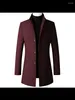 Men's Trench Coats Men Long Jackets Double Breasted Casual Wool Blends Business Leisure Overcoats Male Fit