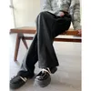 Женские брюки, осенне-зимние свободные женские классические брюки из искусственной кожи с высокой талией и шнуровкой, полная длина, 2024
