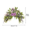 Dekorative Blumen Simulation Gänseblümchen Hochzeit Bogen Rose Künstliche Blumen Swag Mondform Lila Chrysantheme Türsturz Hängekranz