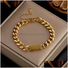 Ketting Dieyuro 316L Roestvrij Staal Fashion Link Bangle Armband Voor Vrouwen Prachtige Gouden Kleur Sieraden Meisje Gift 220808 Drop Leveren