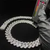 Wholesale Mens Hip Hop Jewelry 18mm Vvs Moissanite Diamond 18k Gold Plated Cuban Necklace S925 Miami Iced Out Link Chain