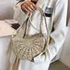 Bolsas de ombro Fasion Semicírculo Palha Tecido Soulder Crossbody Bag Viagem Pequeno andbag Senhoras Verão andmade Raan Tassel Design Beach24219