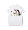 Tasarımcı Kuzey Tişört Lüks Marka Giyim Gömlek Sprey Yüz Mektubu Pamuk Northface Kısa Kollu İlkbahar Yaz Gelgit Erkek Kadın Tees
