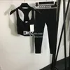 Trendy Desinger Tracksuits Luxury Printed Sportswear Sexy Halter Padded Yoga Set Jogging Running Sports Activewear