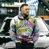 Sudaderas con capucha para hombre 2024 Hip-hop Graffiti costura impresión 3D sudadera deportiva moda femenina calle manga larga