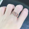 Swarovski anéis designer feminino qualidade original anéis de banda novo ouro rosa céu estrelado beleza anel personalidade romântica anel dobrável