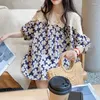 Kvinnors T -skjortor Bomull Floral Doll Shirt Summer Korean version av Loose Sweet Lace Edge Splicing Magnimous Design Sense Tops