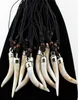 Fashion Jewelry Whole Mixed 12pcs Acrylic Design Imitation Elephant tooth Necklace Wolf tooth pendant Amulet Gift MN5792870201