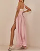 Robes décontractées élégantes pour femmes sexy taille haute contraste paillettes asymétrique plissée soirée longue robe irrégulière