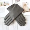Damen-Handschuhe in Lederfarbe, Schaffell, klassischer, gerader Stil, Strickfutter, Frühling, Fahrhandschuhe, Herbst 240125