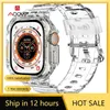 Ремешки для часов, прозрачный ремешок для Apple Iwatch Ultra 8, 7, 6, 5, 49 мм, 40 мм, 41 мм, 44 мм, 45 мм, для мужчин и женщин, прозрачный водонепроницаемый браслет из ТПУ