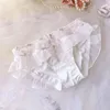 Womens Panties Women Milk Silk Smooth Soft Flower Embroidery Luxury Advanced Ruffles Underwear Princess Style Cute Lovely Sweety Breifs