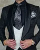 Mäns kostymer blazers Mens Wedding Suit 2024 Italiensk design Anpassad svart rökning smoking jacka 3-stycksuppsättning (kappvästbyxor) Mens Groom Terno Suit