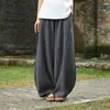 Damenhosen, stilvolle Vintage-Hose in voller Länge, lässige Retro-Bloomers, bequeme Damenmode mit weitem Bein, für Zuhause