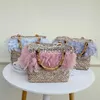 Totes Bohemian Feather Straw Bag torebek Designer Bamboo uchwyt koszyka torebki na ramię dla kobiet 2023 Travel tkanin rattan plaż