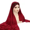 Vêtements ethniques Femmes musulmanes Khimar Glitter Sequin Décor Écharpe pour instantané Hijab Headwrap Ramadan Islamique Foulard Solide Couleur Turban