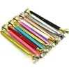 Ballpoint Pens Wholesale 1Pc Big Diamond Crystal Pen Gem Ring Office Metal Roller Ball Black Rose Gold Sier Pink Drop