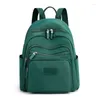 Sacos escolares 2024 verde escuro mochila feminina impermeável náilon saco de estudante adequado para meninas pequena mochila de viagem