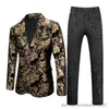 Herenpakken Blazers Herfst Nieuwe Heren Pak 2 Stuk Bruiloft Jurk Jas en Broek Mode Slim Fit Heren Blazer set