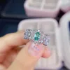 Cluster Rings KJJEAXCMY Fine Jewelry S925 Sterling Silver Inlaid Natural Emerald Girl Fashion Ring Support Test Chinese Style Selling