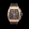 Relógio de pulso RM Relógio piloto RMwatches Relógio de pulso RM011-FM Série masculina RM011 Ouro rosa moda masculina casual esportes edição limitada relógio de pulso mecânico