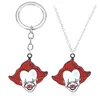 Horror Movie IT Clown Pennywise Alloy Keychain Key Chains Keyfob Keyring Key Chain Pendant Necklace Chain Jewelry Accessories4952351