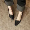 Sapatos de vestido Baixo salto feminino 2024 primavera mocassins grossos sola macia quatro estações simples boca rasa único