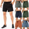 LL 2024designer Lemons Men Yoga Sports Short Quick Dry LU Shorts With Back Pocket Mobile Phone Casual Running Gym Jogger Pant Mens Designer