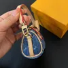 Stilista di stilista denim portachiavi di lusso classico lettere maschile womens keyring in lega di zinco borsa mini catene chiave di regali accessori