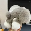 Nyckelringar Plush Dog Real Rex Fur Keychain Söt valp Kids Toys Women Bag Charm Pendant Car Key Metal Ring Ornaments Birthday Present