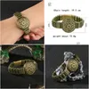 Charm Bracelets Brass Buddhist Scriptures Cuff Bangles Pure Copper Buddhism Mantra Lucky Vintage Rotating Women Men Hands Jewelry 24 Dhh7K