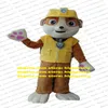 Rubble cão mascote traje adulto personagem dos desenhos animados roupa terno trajes vestidos como mascotes corte de fita zx320259h