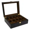 10 griglie scatola per orologi in legno espositore per gioielli portaoggetti organizzatore cassa per orologi scatola per gioielli3187