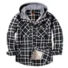 Camicie casual da uomo di marca 2024 camicia di flanella scozzese invernale per uomo spesso caldo manica lunga in pile con cappuccio in cotone Mens Dropship Camisa Masculina