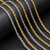 2 3 6mm Rope Chain 316L Stainless Steel Cool Mens Polishing Biker Necklace Chains225R