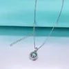 Collier en argent S925 bleu vert pour femmes, Test de diamant réussi, 1 pendentif Super brillant, bijoux cadeau d'anniversaire 240118