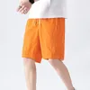 Shorts masculinos respirável secagem rápida praia para homem 2024 verão moda masculina sólida casual fundo solto cordão meia calças roupas