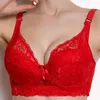 Soutien-gorge 3/4 Coupe Femmes Dames Sous-vêtements sexy Rembourré Dentelle Sheer Soutien-gorge Grand B C D Lingerie Femme Grande Taille