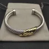 Fashion designer jewelry bracelet High Quality Mens Bracelet Cable Classic Bucklebracelet with 14k Gold 925 Sterling Silver Free Shipping