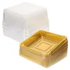 Gift Wrap Cupcake Containers Square Mooncake Boxes Clear Moon Cake Trays Mini Single Box Cookies Muffins Dome