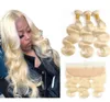 Brazilian Virgin Hair 613 Blonde Bundles with Frontal Body Wave 8A Unprocessed Human Hair Weave 3 Bundles With Closure Hair Extens5747530