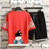 Heren trainingspakken Heren trainingspakken Japan Casual pak Zomer High Street Harajuku Top Shorts Tweedelige set Print Tee Korte broek dragen Sp Oth1R